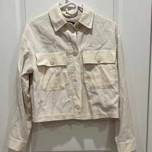 Zara Cream Women's Cropped Jacket